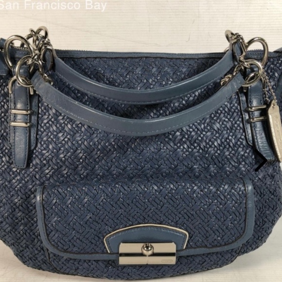 Coach Bags Coach Blue Denim Leather Womens Kristin Limited Edition